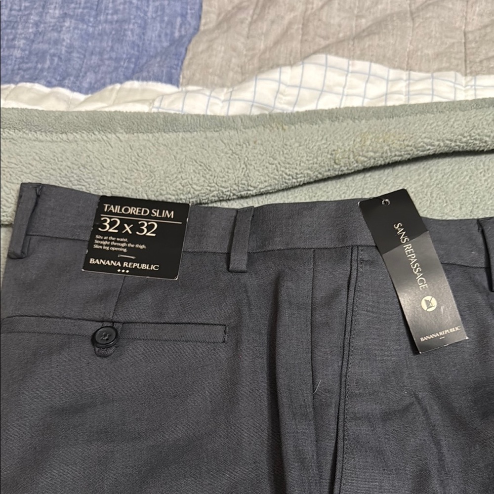 Banana Republic Grayish blue Dress Pants Professional Flat Front - Picture 4 of 5